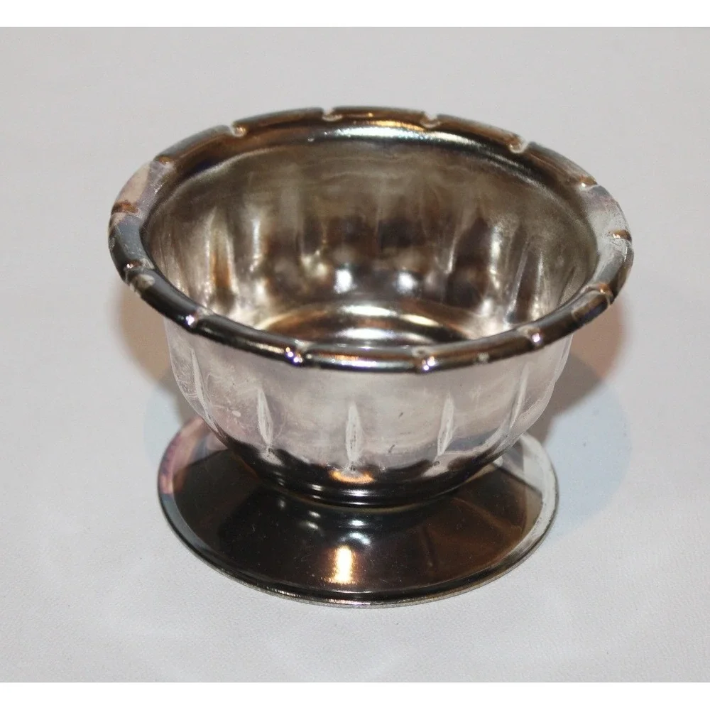 vintage metal cream & sugar bowl set with tray ornate scrollwork 3-pc